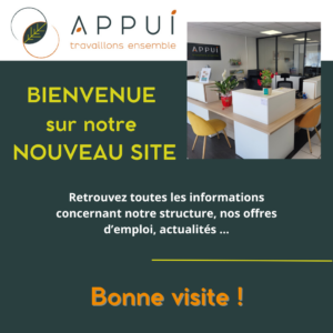 Bienvenue sur notre nouveau Site Internet - APPUI 86 APPUI86 APPUI TRAVAILLONS ENSEMBLE 86130 Jaunay-Marigny Recrutement intérim CDD CDI mise à disposition de personnel